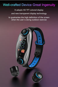 2 in 1 Fitness Bracelet With Wireless Bluetooth Headphone - Etrendpro